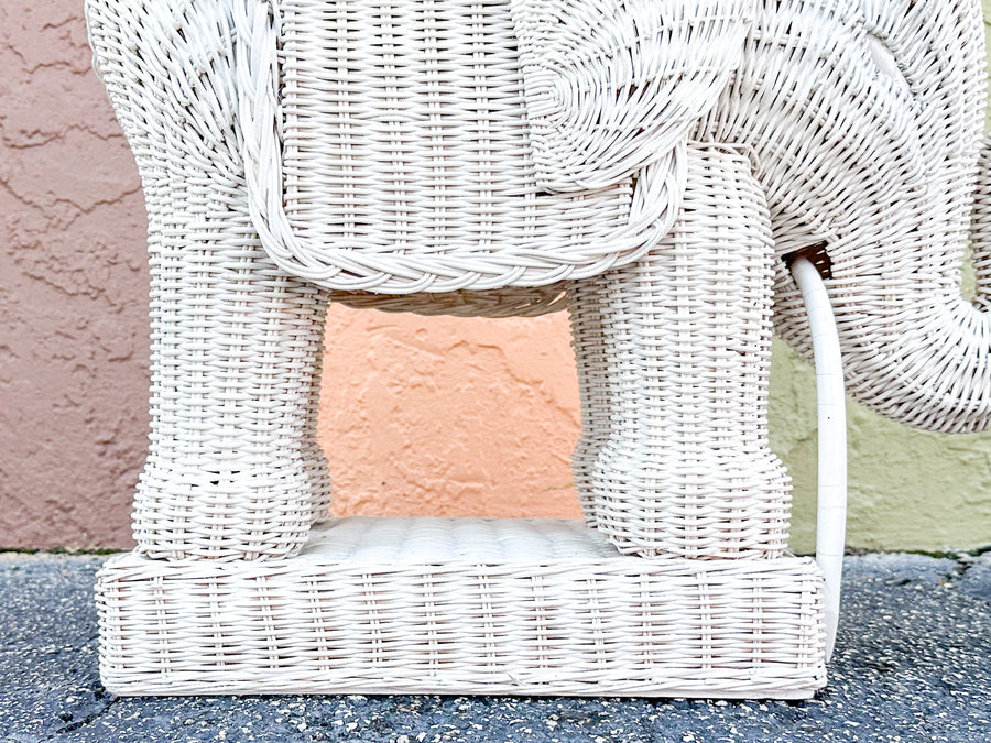 Wicker Elephant Garden Seat