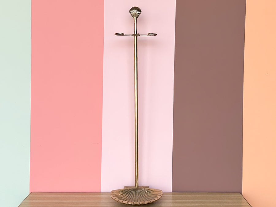 Brass Shell Fireplace Set