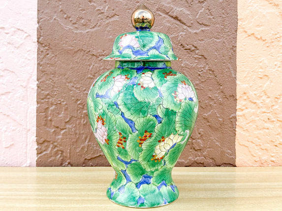 Gorg Green Lotus Flower Ginger Jar