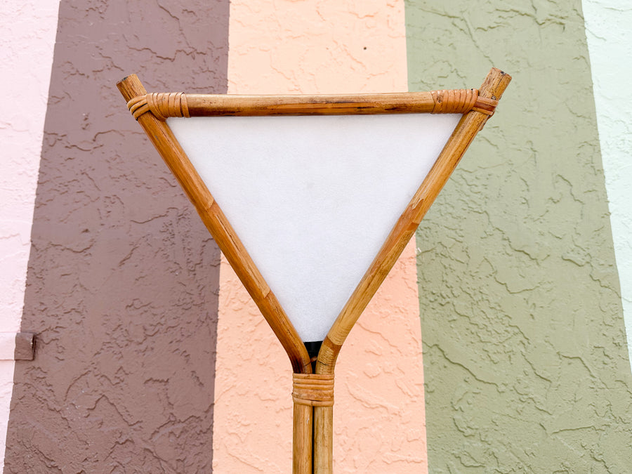 Old Florida Rattan Floor Lamp