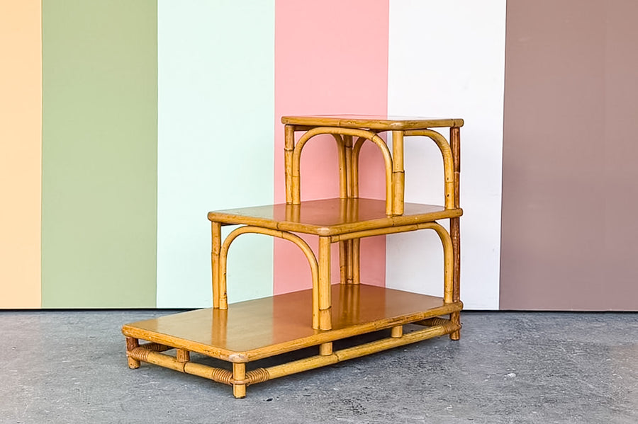 Ficks Reed Rattan Three Tier Side Table