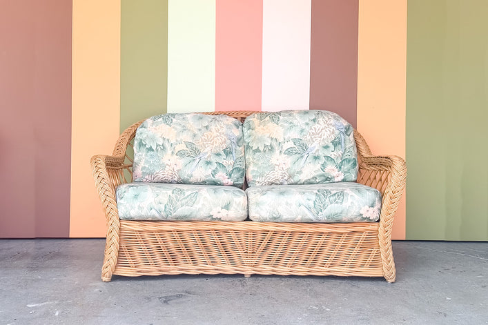 Braided Rattan Loveseat