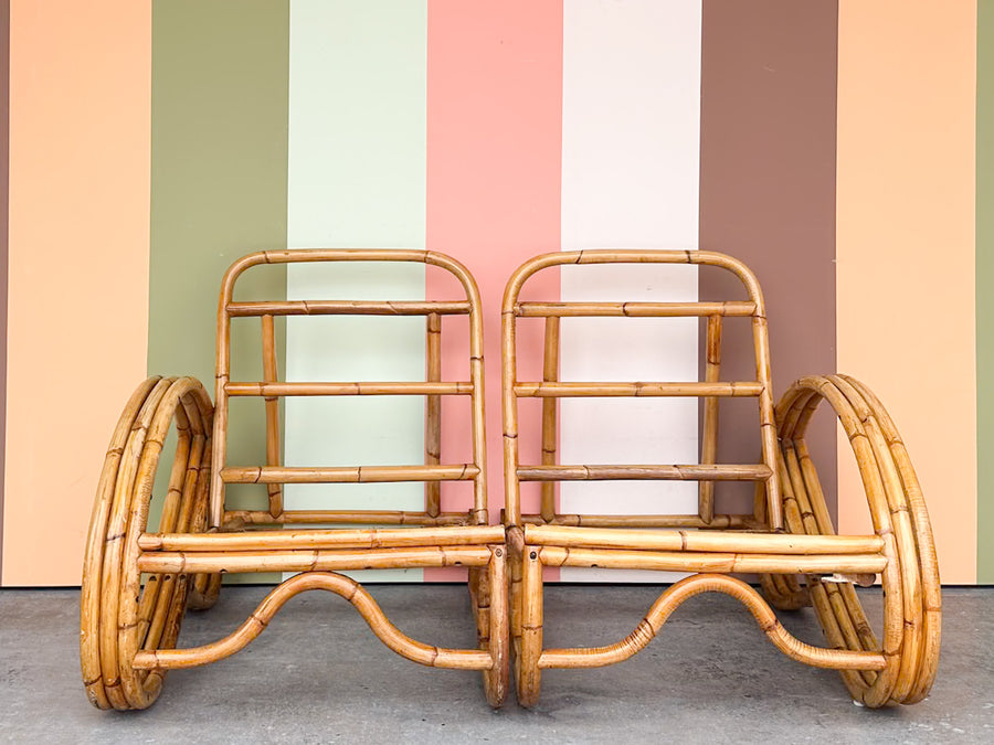 Frankl Style Rattan Pretzel Loveseat