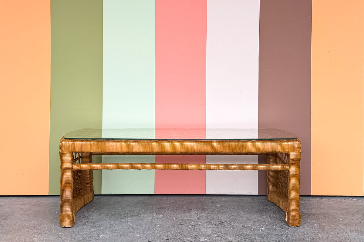 Rattan Wrapped Coffee Table