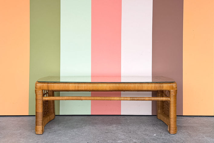 Rattan Wrapped Coffee Table