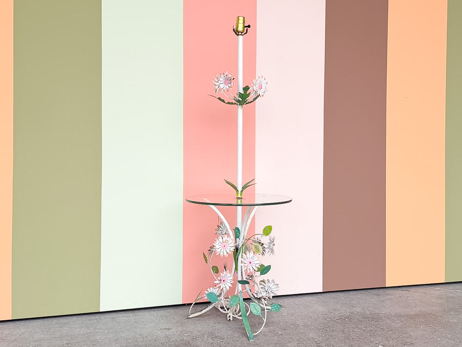 Flower Power Tole Floor Lamp