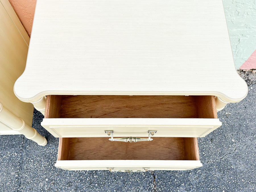 Pair of Henry Link Faux Bamboo Nightstands