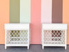 Pair of Lattice Rattan Nightstands