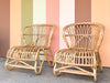 Pair of Coastal Chic Rattan Lounge Chairs