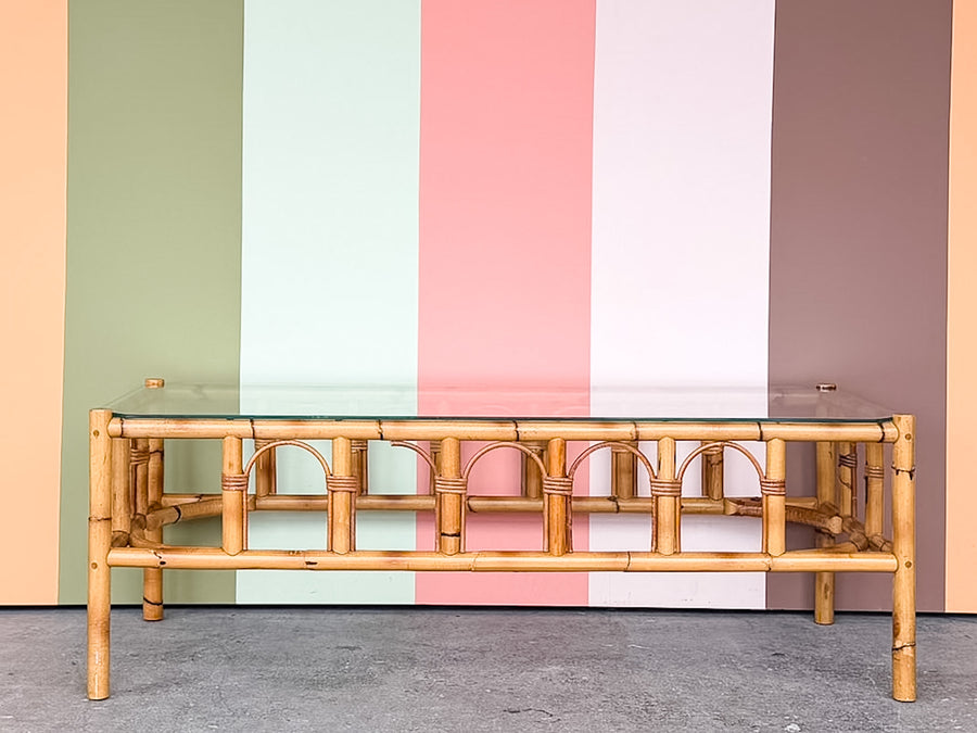 Old Florida Rattan Coffee Table