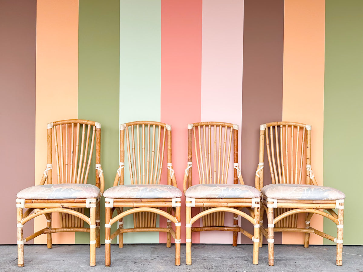 Set of Four Rattan Dining Chairs