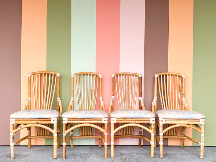 Set of Four Rattan Dining Chairs