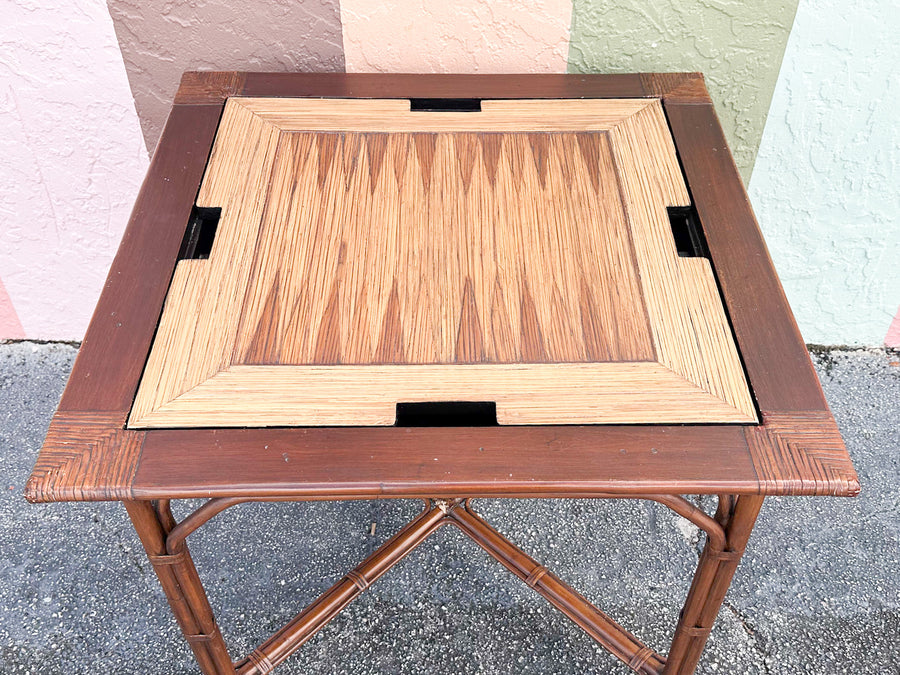 West Indies Style Rattan Backgammon Table