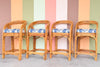 Set of Four Rattan Bar Stools