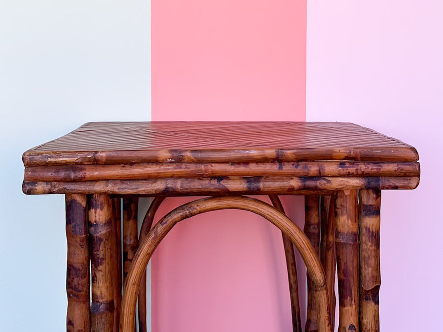 Tortoiseshell Rattan Side Table