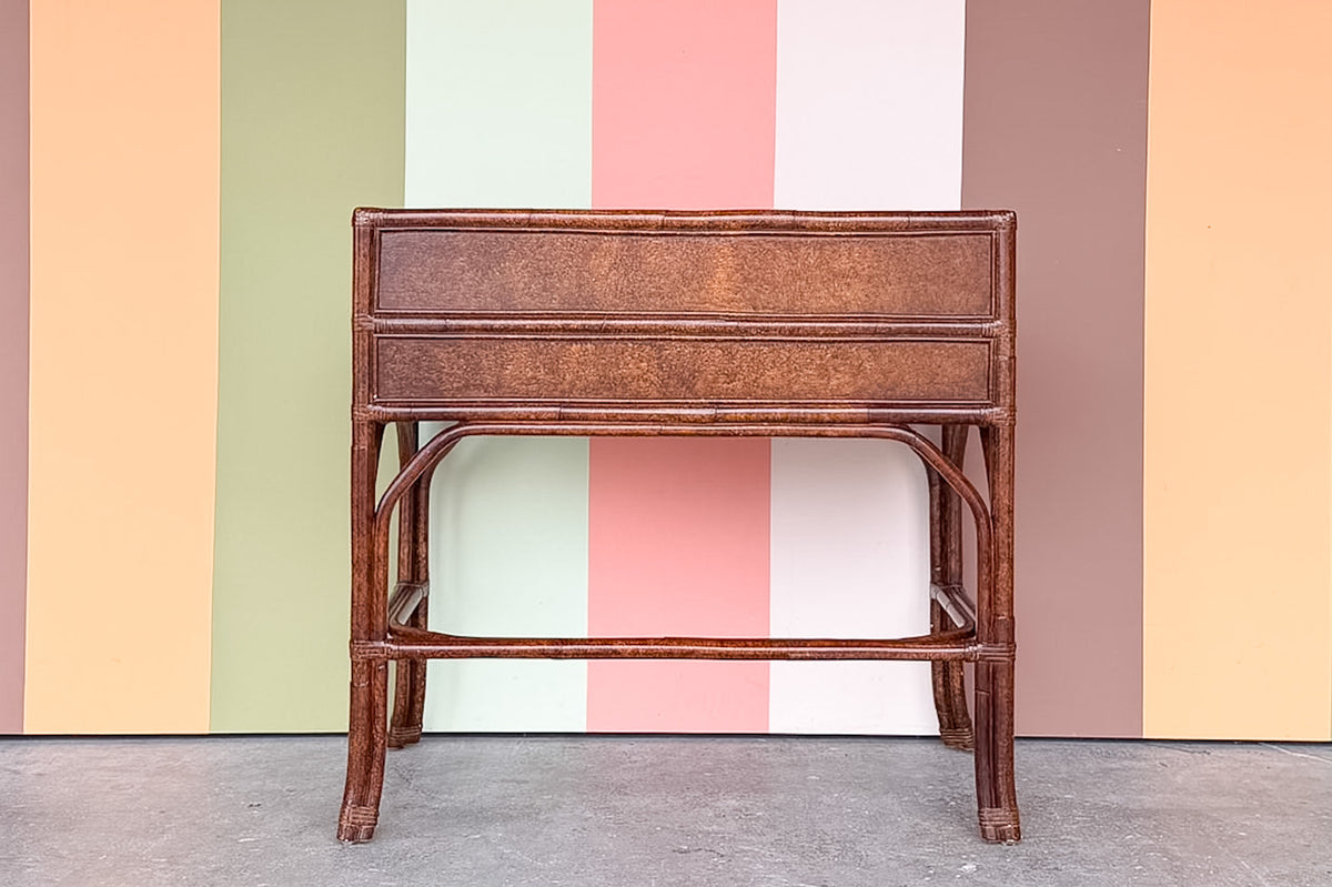 Tortoiseshell Rattan Writing Desk