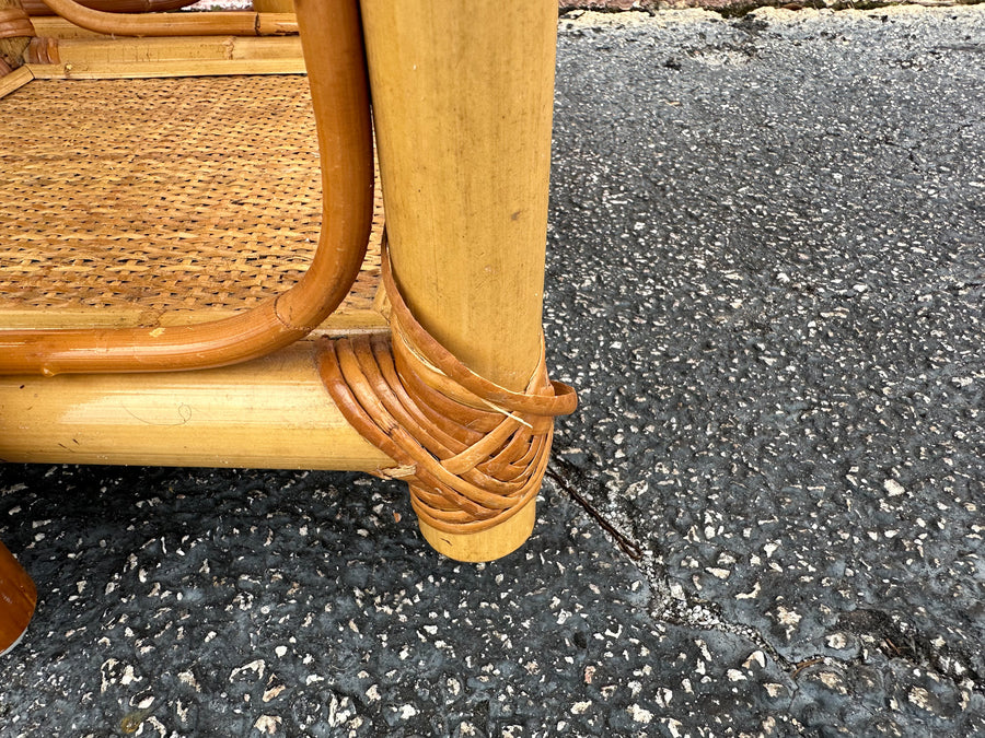 Set of Three Rattan Nesting Tables