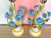 Pair of Sweet Floral Tole Lamps