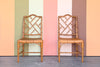 Pair of Faux Bamboo Chippendale Side Chairs