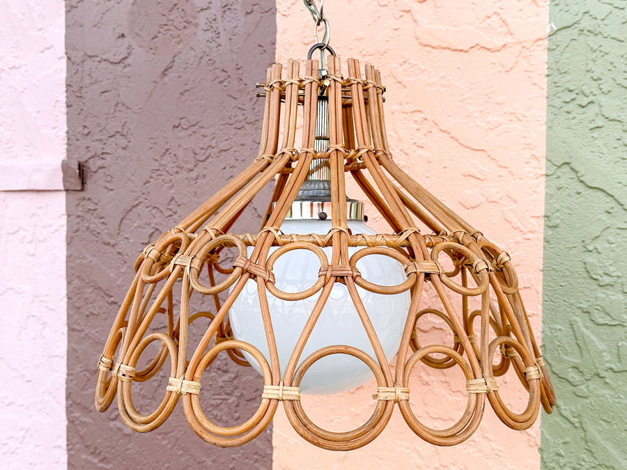 Old Florida Rattan Pendant