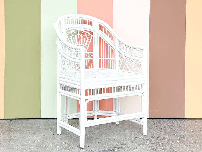 White Brighton Style Rattan Chair