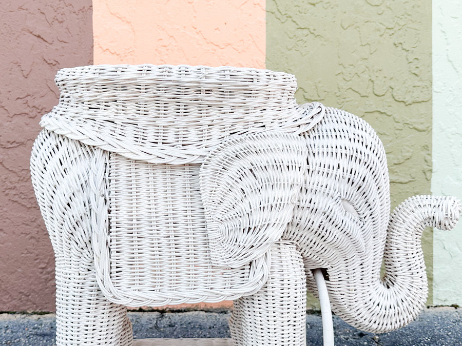 Wicker Elephant Garden Seat