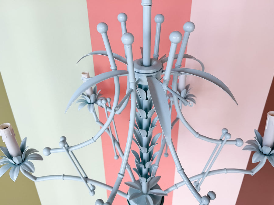 Newly Painted Faux Bamboo Tole Chandelier