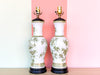 Pair of Green Floral Lamps