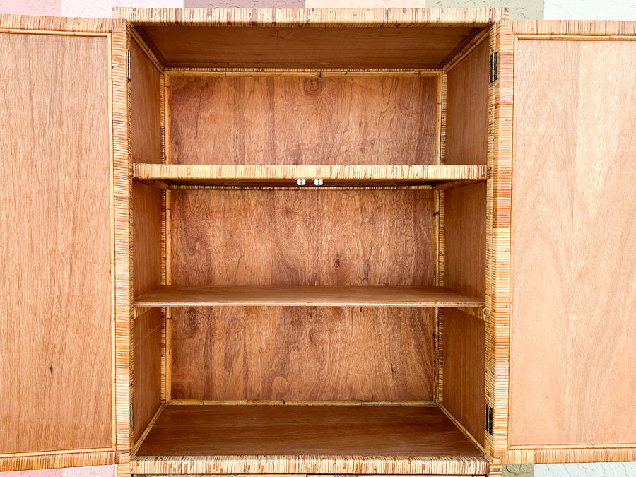 Island Style Rattan Wrapped Cabinet