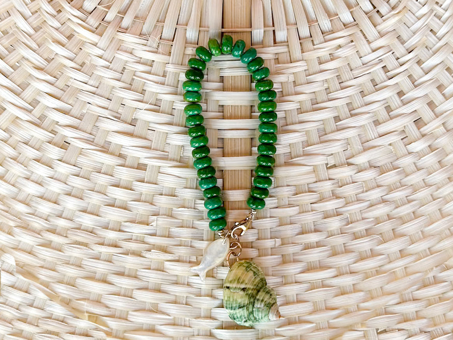 Palm Beach Regency's Green Quartz and Shell Bag Charm