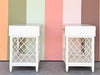 Pair of Lattice Rattan Nightstands