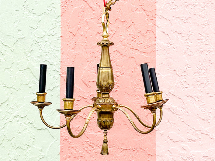 Petite Brass Tassel Chandelier