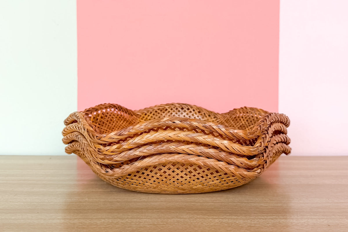 Set of Four Woven Rattan Baskets