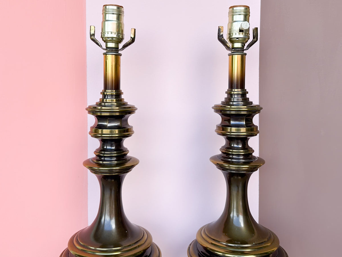 Pair of Brass Urn Lamps