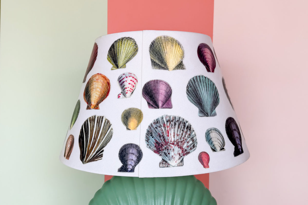 Large Decoupage Shell Lamp Shade