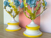 Pair of Sweet Floral Tole Lamps