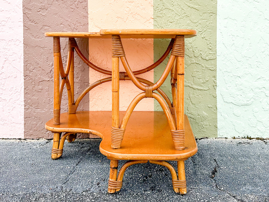 Heywood Wakefield Ashcraft Two Tier Corner Table