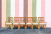 Set of Six Old Florida Rattan Dining Chairs