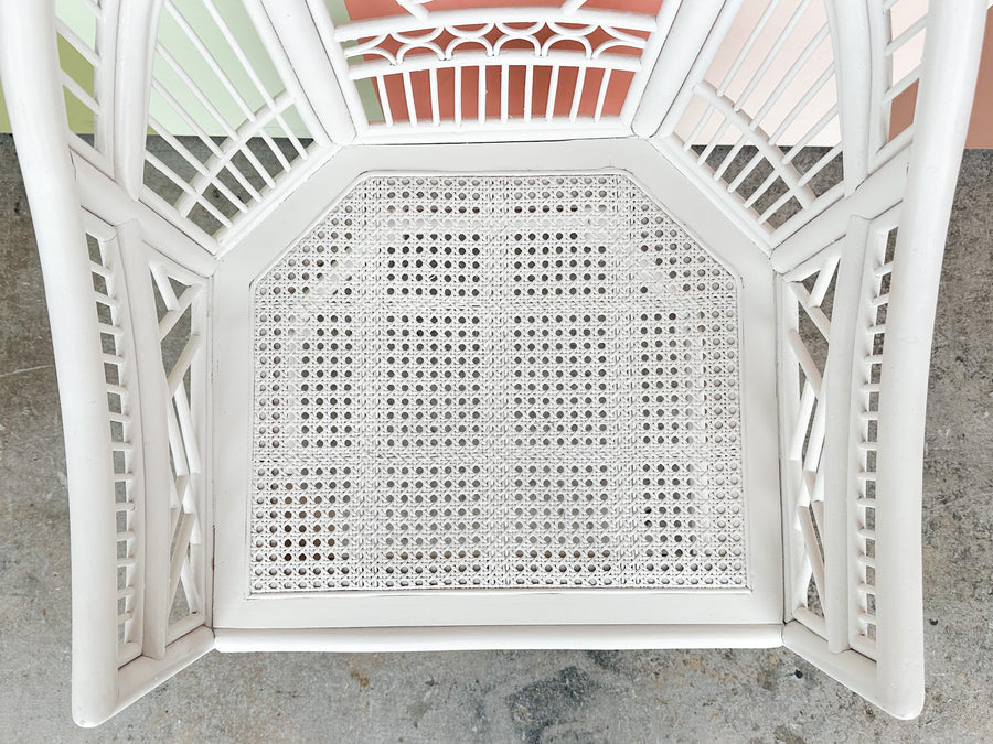 White Brighton Style Rattan Chair