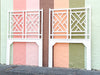 White Fretwork Rattan Twin Headboards
