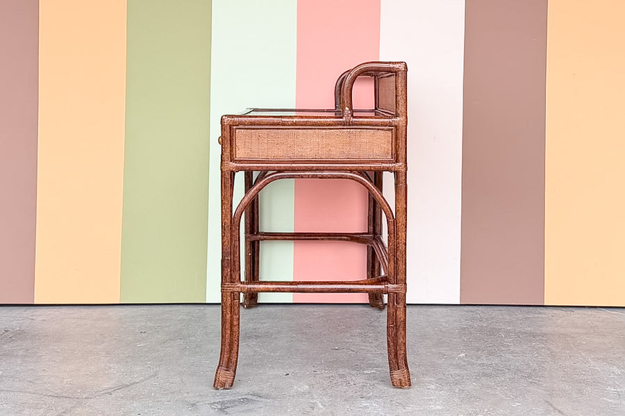 Tortoiseshell Rattan Writing Desk