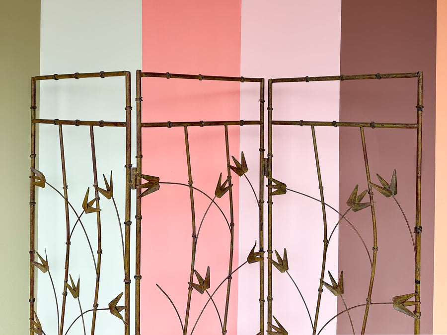 Faux Bamboo Metal Flower Screen