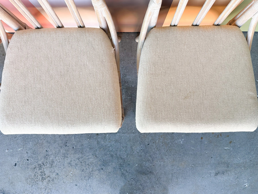 Set of Four McGuire Style Cathedral Dining Chairs