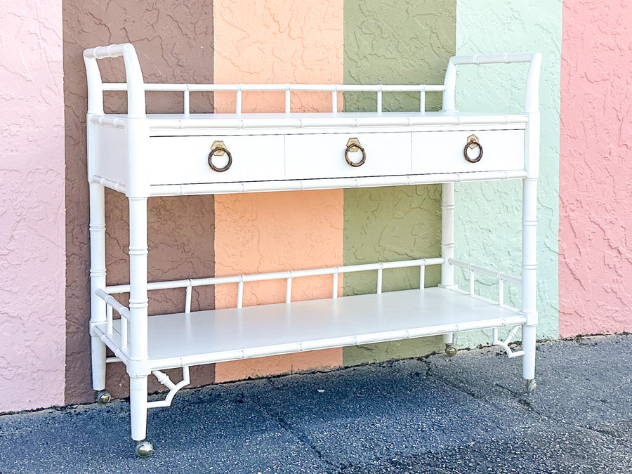 Thomasville Allegro Faux Bamboo Bar Cart