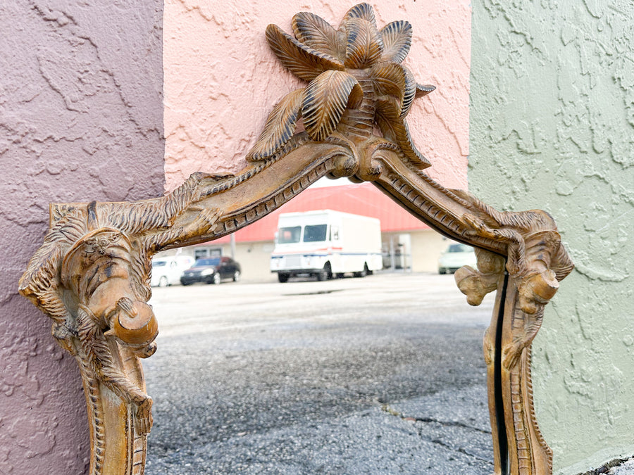 Whimsical Palm and Monkey Mirror