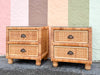 Pair of Rattan Wrapped Nightstands