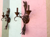 Pair of Metal Palm Leaf Wall Sconces