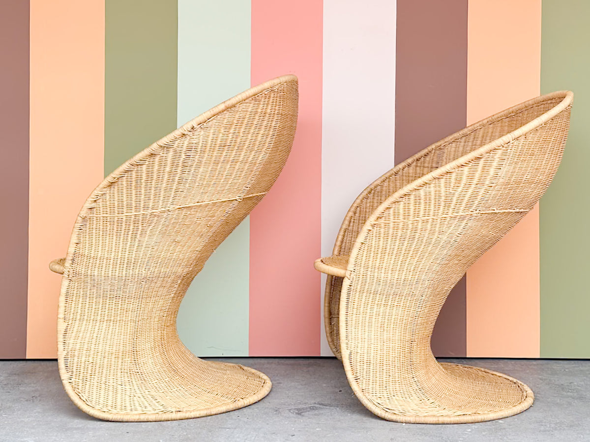 Pair of Wicker Chic Rocking Chairs