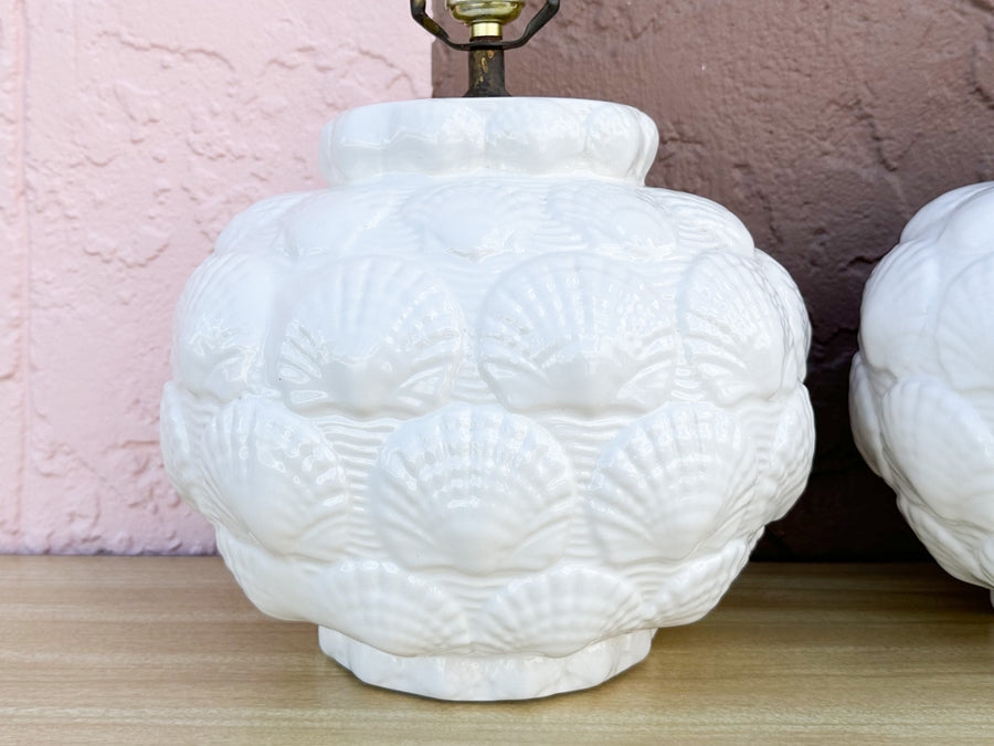 Pair of Cute Coastal Shell Lamps