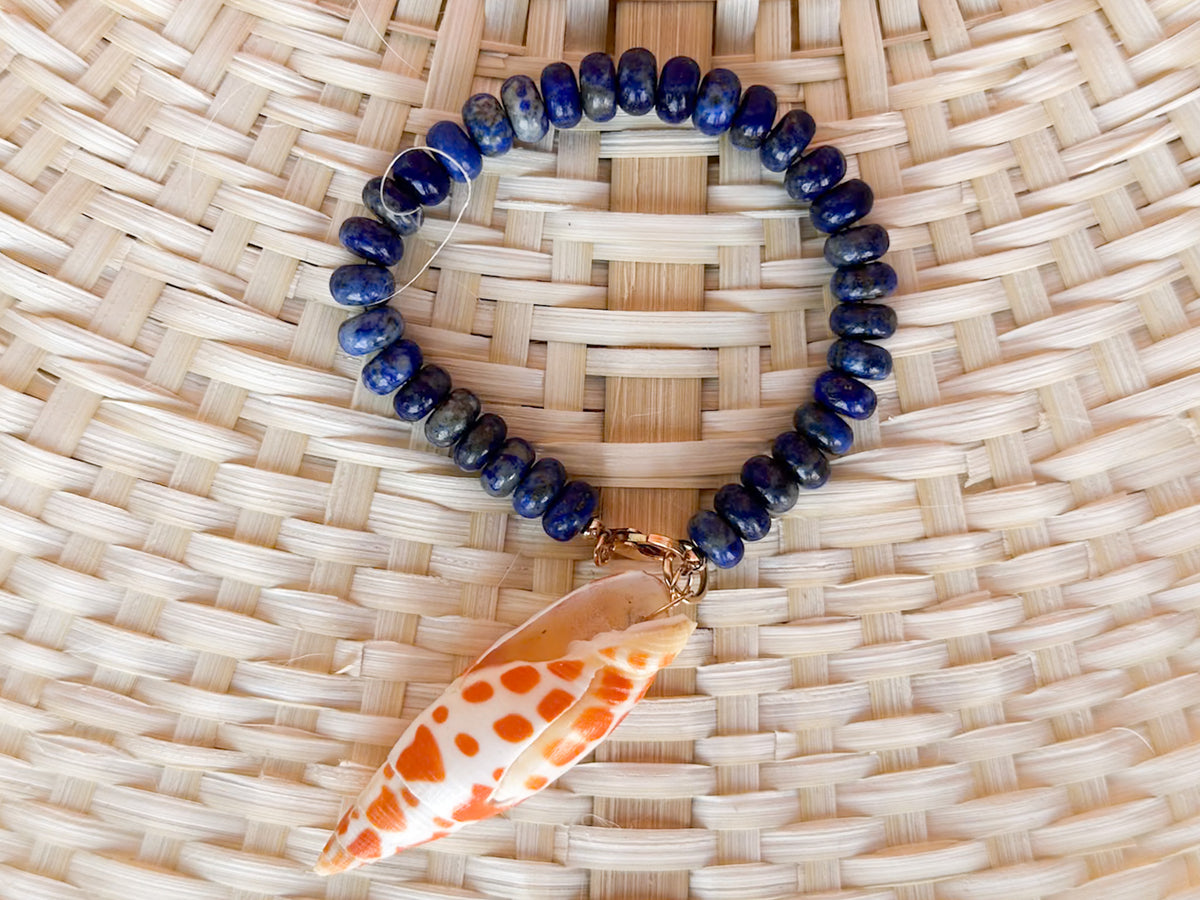 Palm Beach Regency's Lapis Gemstone and Shell Bag Charm